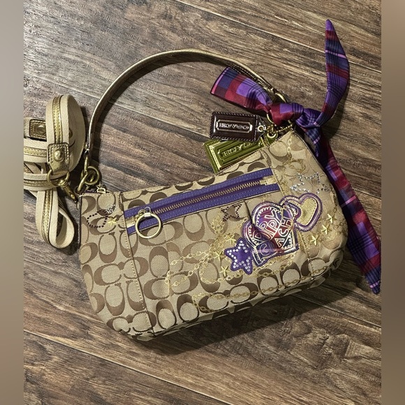 Coach Poppy Tartan Plaid Signature Glam Bag - Picture 3 of 10